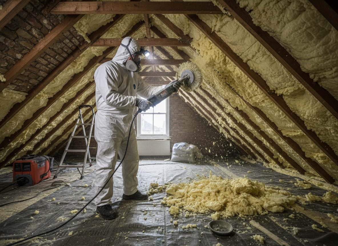 Mortgage Lender Spray Foam Removal in Cheltenham, Gloucestershire